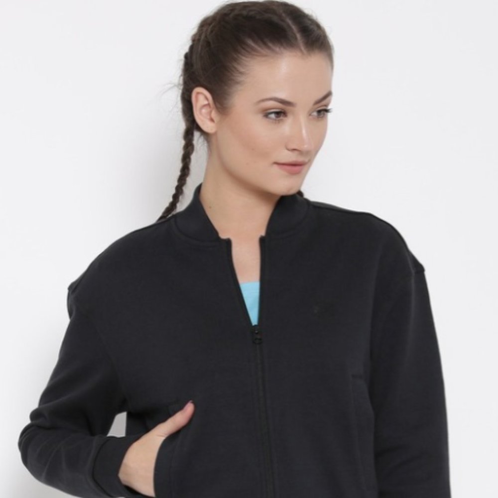 Black F Doubleknit Bomber Jacket